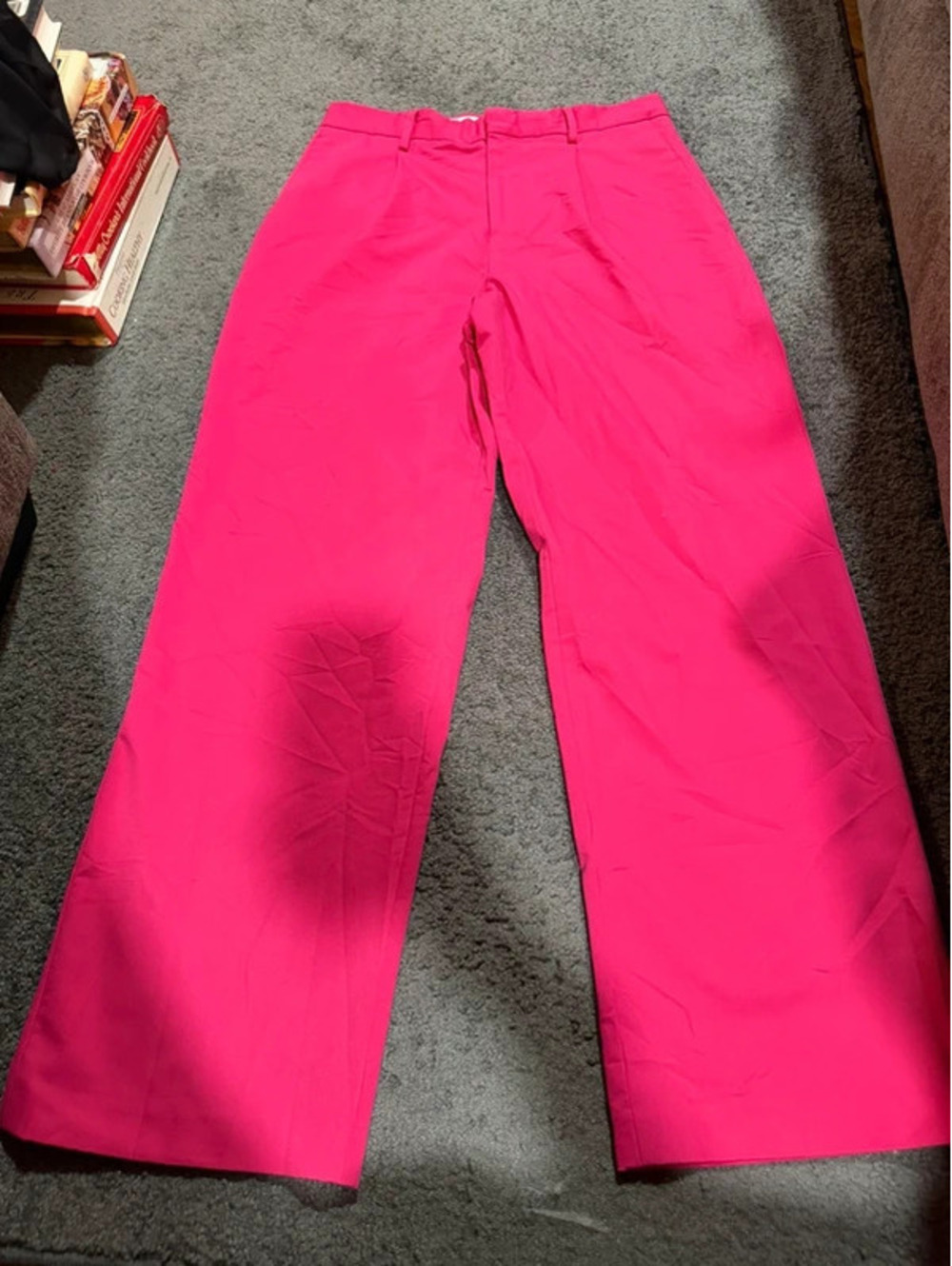 Zara Hot Pink Wide Leg Pants Size 30 US 8 Fuchsia Tailored Trousers
